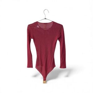 Bottega Veneta Red Mesh Bodysuit